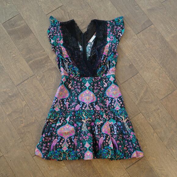 SANDRO - Iveane Floral A-Line Minidress FR size 34/US XS 2 - Picture 4 of 11